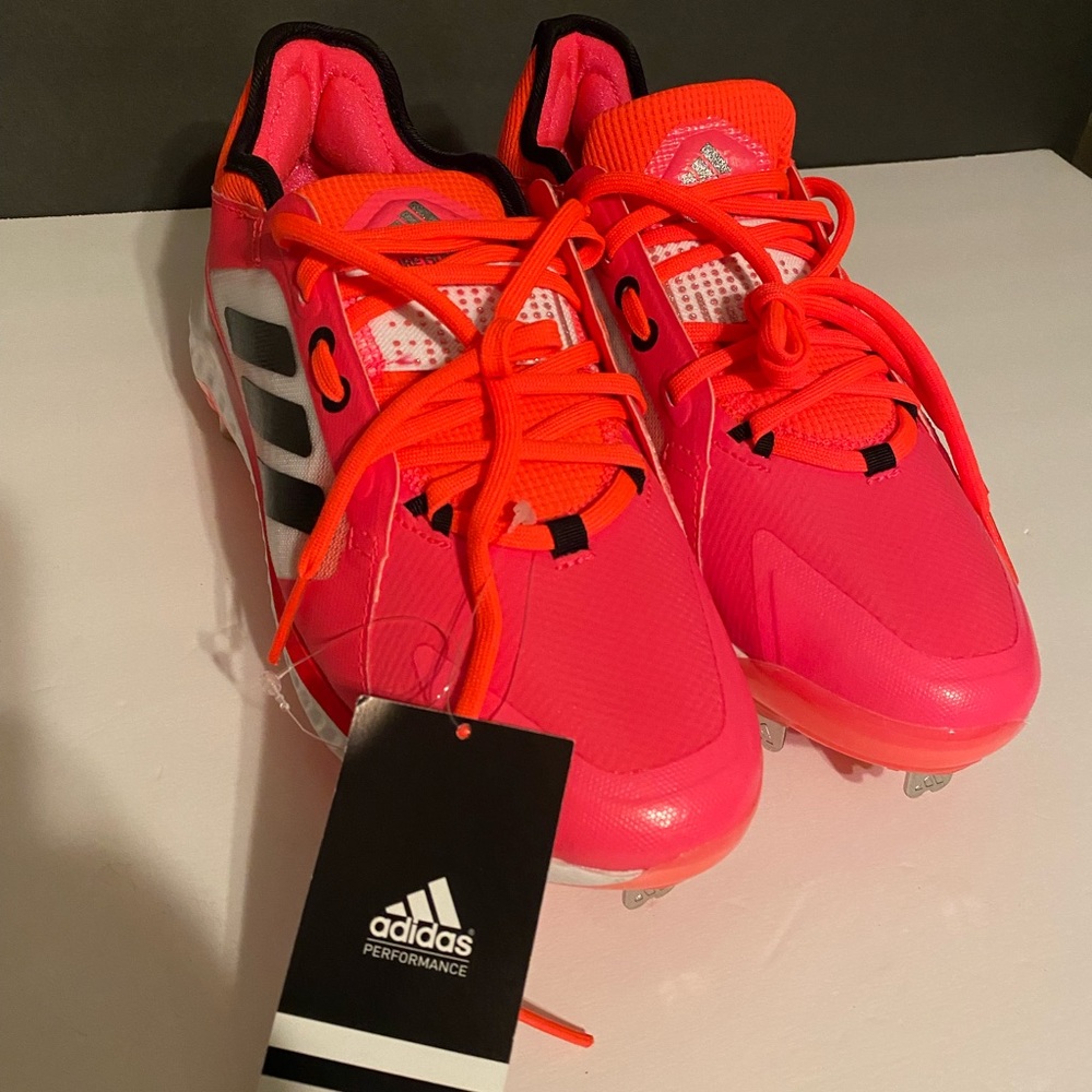 Adidas Pure Hustle Unity Softball Metal Cleats FW8309 Pink Black Womens Sz 9.5